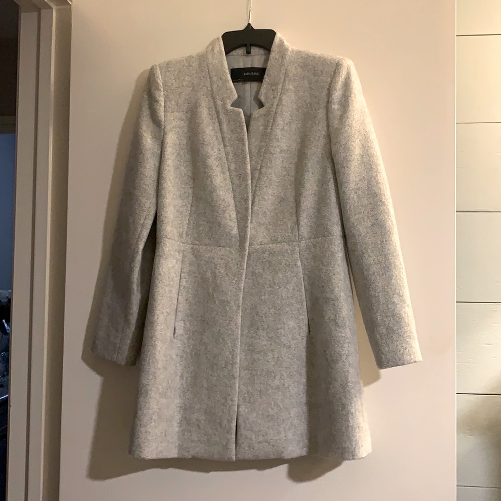 Zara Heather grey pea coat.